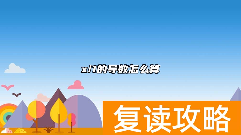 x/1的导数怎么算